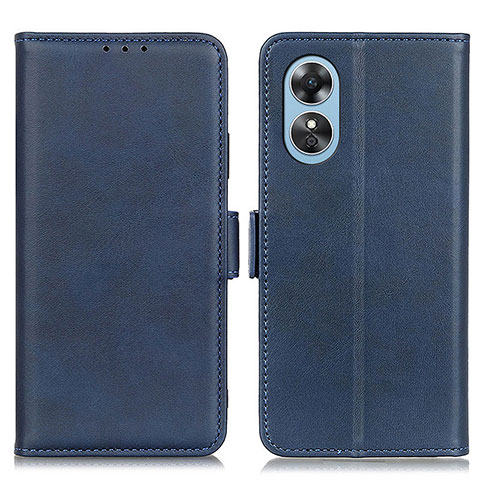 Funda de Cuero Cartera con Soporte Carcasa M15L para Oppo A17 Azul