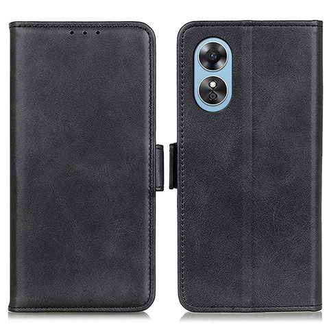 Funda de Cuero Cartera con Soporte Carcasa M15L para Oppo A17 Negro