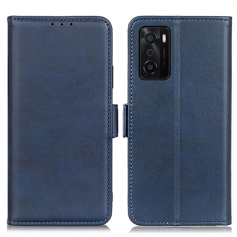 Funda de Cuero Cartera con Soporte Carcasa M15L para Oppo A55S 5G Azul