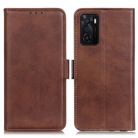 Funda de Cuero Cartera con Soporte Carcasa M15L para Oppo A55S 5G Marron