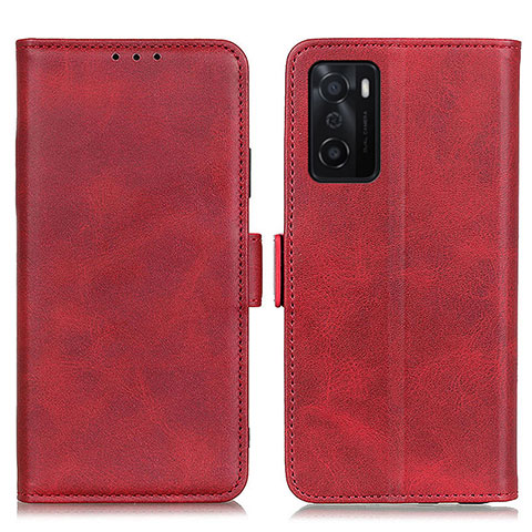 Funda de Cuero Cartera con Soporte Carcasa M15L para Oppo A55S 5G Rojo