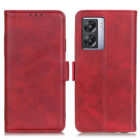 Funda de Cuero Cartera con Soporte Carcasa M15L para Oppo A56S 5G Rojo