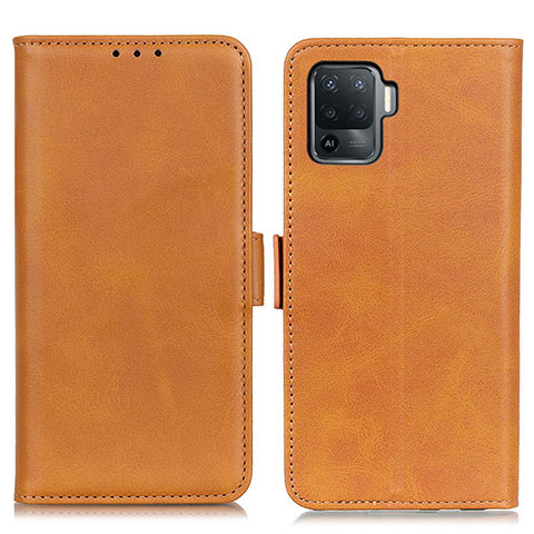 Funda de Cuero Cartera con Soporte Carcasa M15L para Oppo F19 Pro Marron Claro