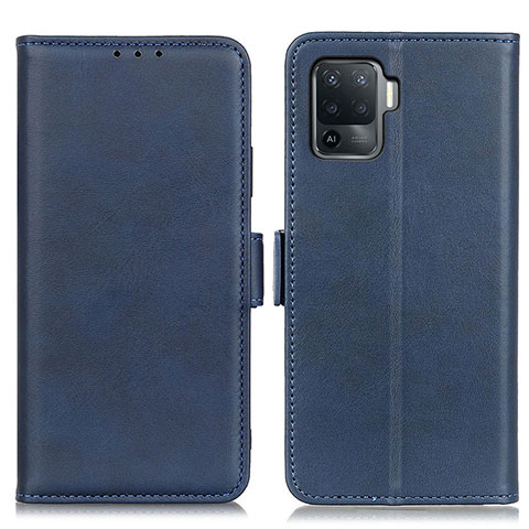 Funda de Cuero Cartera con Soporte Carcasa M15L para Oppo Reno5 F Azul