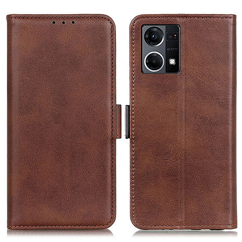 Funda de Cuero Cartera con Soporte Carcasa M15L para Oppo Reno7 4G Marron