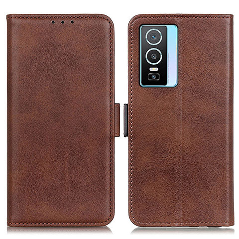 Funda de Cuero Cartera con Soporte Carcasa M15L para Vivo Y74s 5G Marron