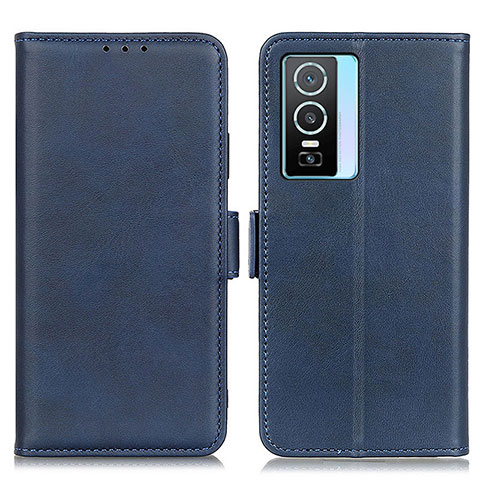 Funda de Cuero Cartera con Soporte Carcasa M15L para Vivo Y76s 5G Azul