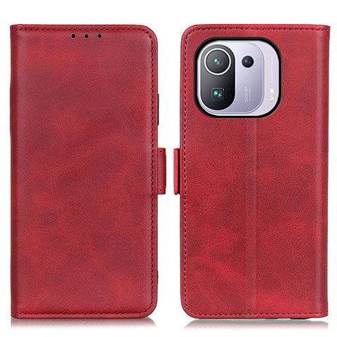 Funda de Cuero Cartera con Soporte Carcasa M15L para Xiaomi Mi 11 Pro 5G Rojo