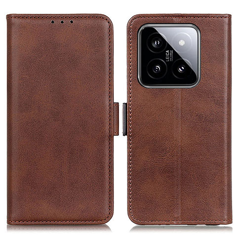 Funda de Cuero Cartera con Soporte Carcasa M15L para Xiaomi Mi 14 5G Marron