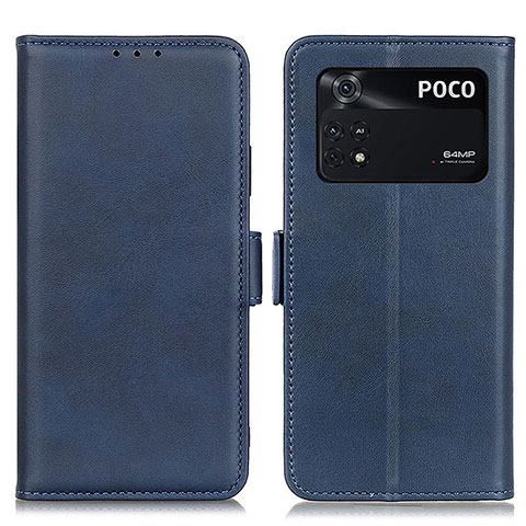 Funda de Cuero Cartera con Soporte Carcasa M15L para Xiaomi Poco M4 Pro 4G Azul