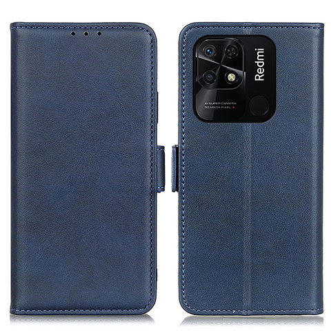 Funda de Cuero Cartera con Soporte Carcasa M15L para Xiaomi Redmi 10 India Azul