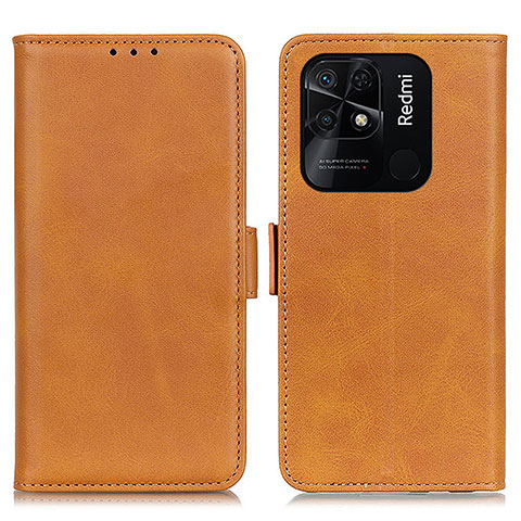 Funda de Cuero Cartera con Soporte Carcasa M15L para Xiaomi Redmi 10 India Marron Claro