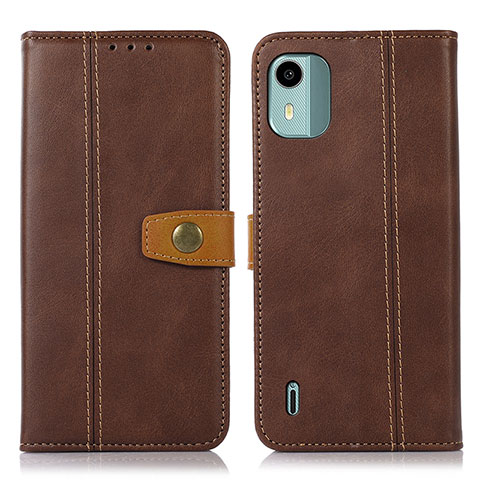 Funda de Cuero Cartera con Soporte Carcasa M16L para Nokia C12 Marron