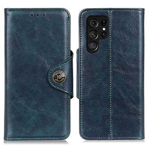 Funda de Cuero Cartera con Soporte Carcasa M16L para Samsung Galaxy S22 Ultra 5G Azul