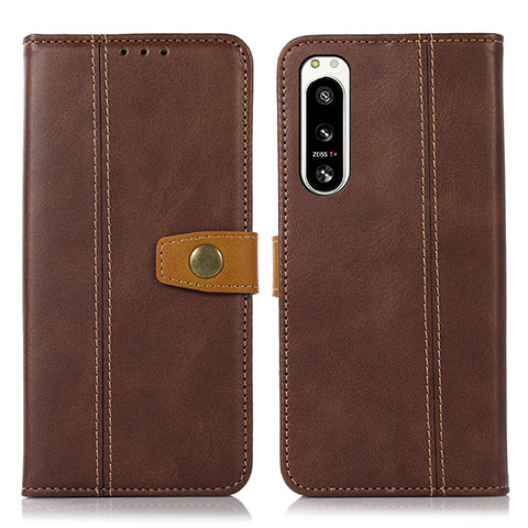 Funda de Cuero Cartera con Soporte Carcasa M16L para Sony Xperia 5 IV Marron