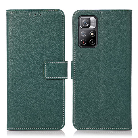 Funda de Cuero Cartera con Soporte Carcasa M16L para Xiaomi Poco M4 Pro 5G Verde