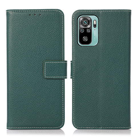 Funda de Cuero Cartera con Soporte Carcasa M16L para Xiaomi Poco M5S Verde