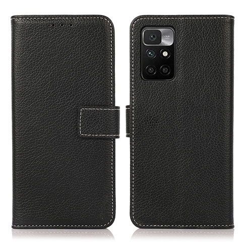 Funda de Cuero Cartera con Soporte Carcasa M16L para Xiaomi Redmi 10 (2022) Negro