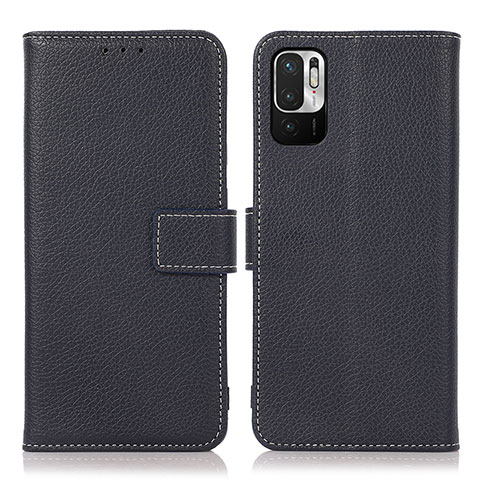 Funda de Cuero Cartera con Soporte Carcasa M16L para Xiaomi Redmi Note 10 JE 5G Azul