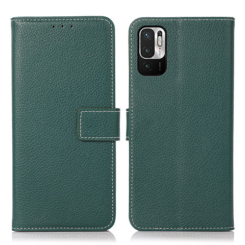 Funda de Cuero Cartera con Soporte Carcasa M16L para Xiaomi Redmi Note 10 JE 5G Verde