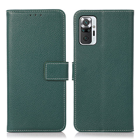 Funda de Cuero Cartera con Soporte Carcasa M16L para Xiaomi Redmi Note 10 Pro 4G Verde