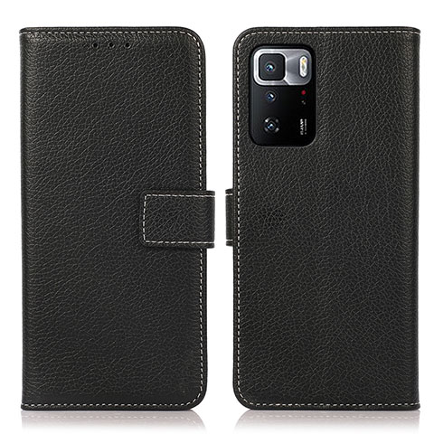 Funda de Cuero Cartera con Soporte Carcasa M16L para Xiaomi Redmi Note 10 Pro 5G Negro