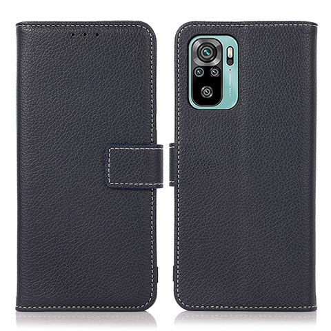 Funda de Cuero Cartera con Soporte Carcasa M16L para Xiaomi Redmi Note 10S 4G Azul