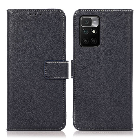 Funda de Cuero Cartera con Soporte Carcasa M16L para Xiaomi Redmi Note 11 4G (2021) Azul