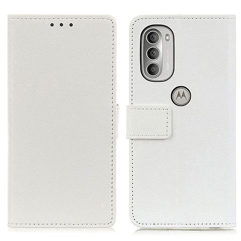 Funda de Cuero Cartera con Soporte Carcasa M18L para Motorola Moto G51 5G Blanco