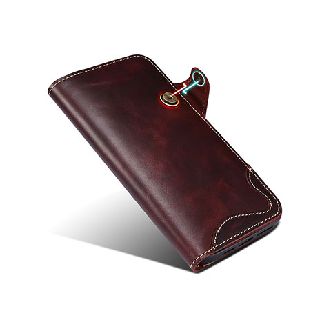 Funda de Cuero Cartera con Soporte Carcasa MT5 para Apple iPhone 15 Pro Max Marron