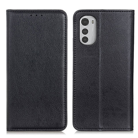 Funda de Cuero Cartera con Soporte Carcasa N01P para Motorola Moto E32 Negro