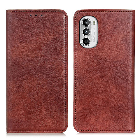 Funda de Cuero Cartera con Soporte Carcasa N01P para Motorola Moto Edge (2022) 5G Marron