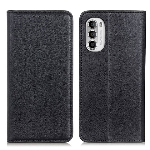 Funda de Cuero Cartera con Soporte Carcasa N01P para Motorola Moto Edge (2022) 5G Negro