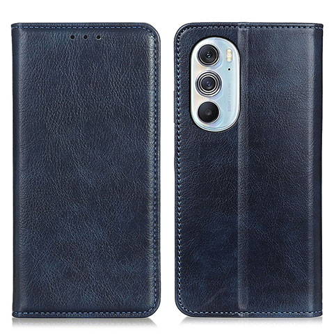 Funda de Cuero Cartera con Soporte Carcasa N01P para Motorola Moto Edge 30 Pro 5G Azul