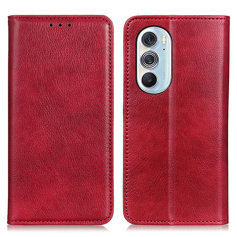 Funda de Cuero Cartera con Soporte Carcasa N01P para Motorola Moto Edge 30 Pro 5G Rojo