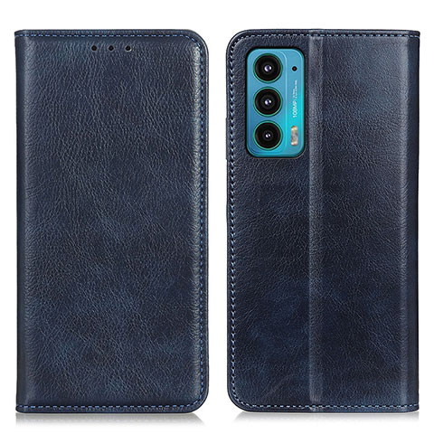 Funda de Cuero Cartera con Soporte Carcasa N01P para Motorola Moto Edge Lite 5G Azul