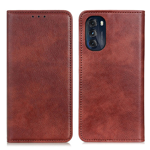 Funda de Cuero Cartera con Soporte Carcasa N01P para Motorola Moto G 5G (2022) Marron