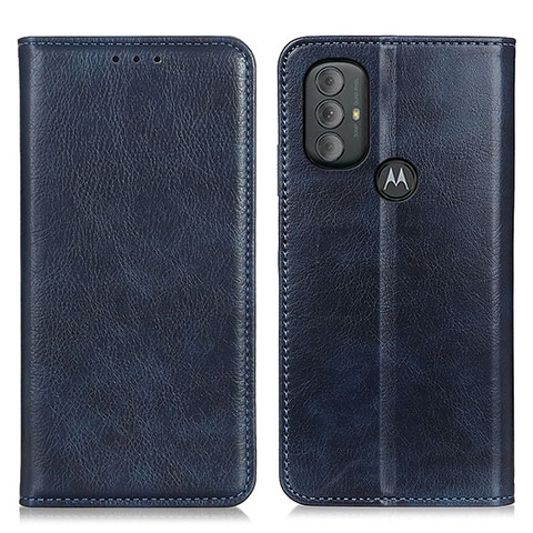 Funda de Cuero Cartera con Soporte Carcasa N01P para Motorola Moto G Play (2023) Azul