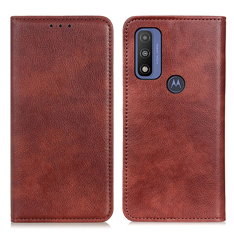 Funda de Cuero Cartera con Soporte Carcasa N01P para Motorola Moto G Pure Marron