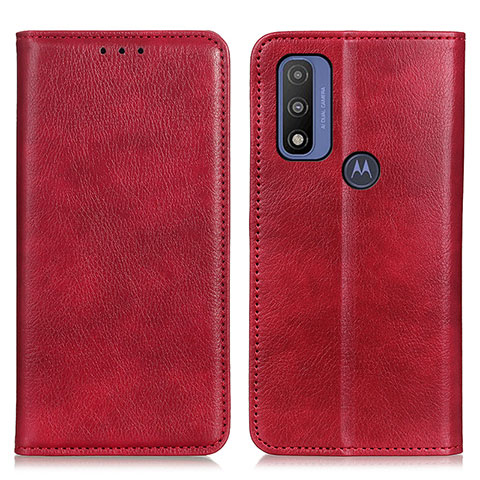 Funda de Cuero Cartera con Soporte Carcasa N01P para Motorola Moto G Pure Rojo