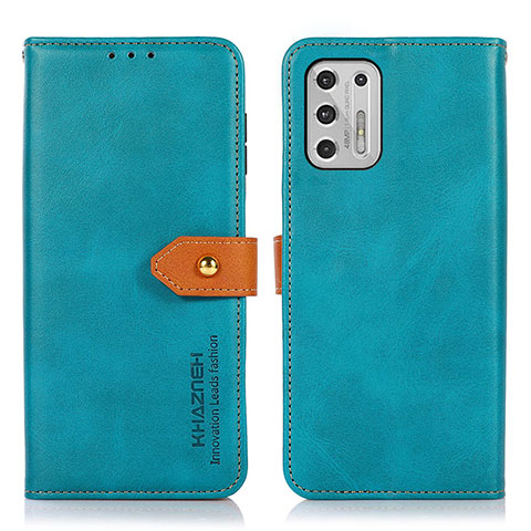 Funda de Cuero Cartera con Soporte Carcasa N01P para Motorola Moto G Stylus (2021) Cian