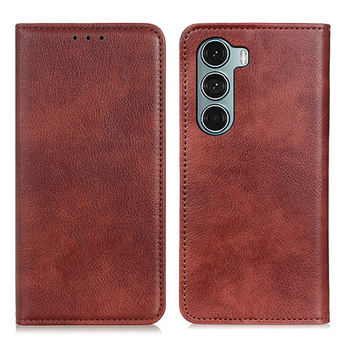 Funda de Cuero Cartera con Soporte Carcasa N01P para Motorola Moto G200 5G Marron