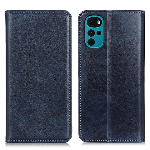 Funda de Cuero Cartera con Soporte Carcasa N01P para Motorola Moto G22 Azul