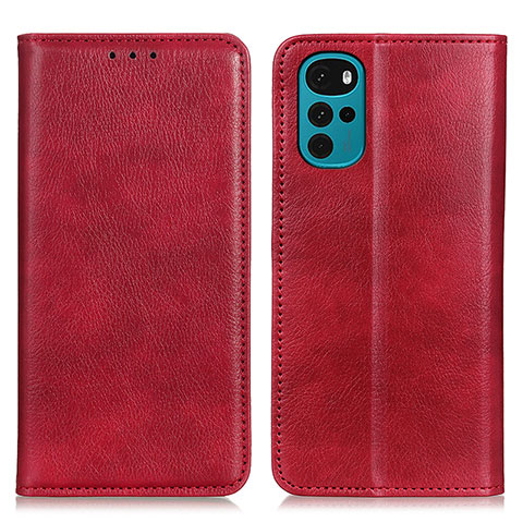 Funda de Cuero Cartera con Soporte Carcasa N01P para Motorola Moto G22 Rojo