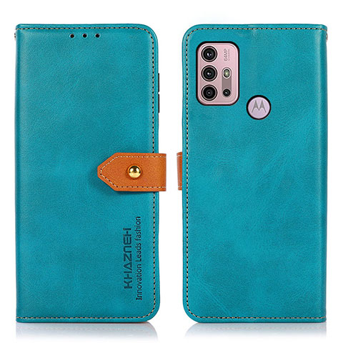 Funda de Cuero Cartera con Soporte Carcasa N01P para Motorola Moto G30 Cian