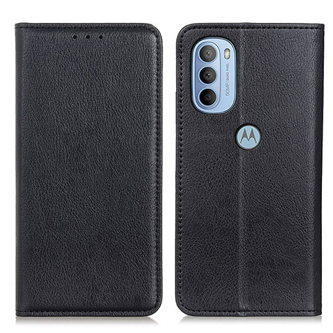 Funda de Cuero Cartera con Soporte Carcasa N01P para Motorola Moto G31 Negro