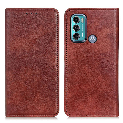 Funda de Cuero Cartera con Soporte Carcasa N01P para Motorola Moto G40 Fusion Marron