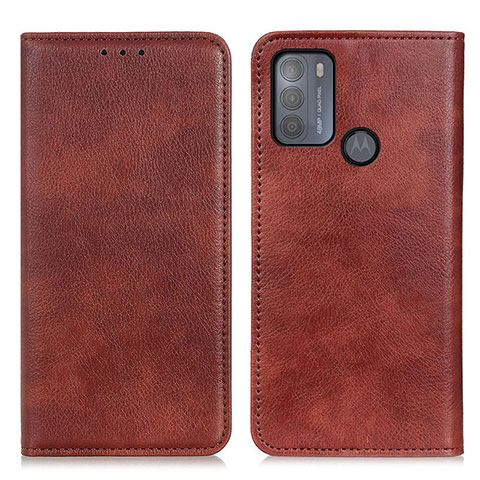 Funda de Cuero Cartera con Soporte Carcasa N01P para Motorola Moto G50 Marron