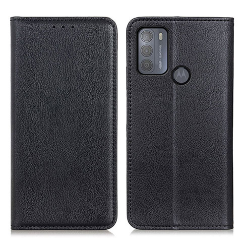 Funda de Cuero Cartera con Soporte Carcasa N01P para Motorola Moto G50 Negro