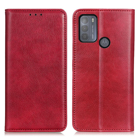 Funda de Cuero Cartera con Soporte Carcasa N01P para Motorola Moto G50 Rojo